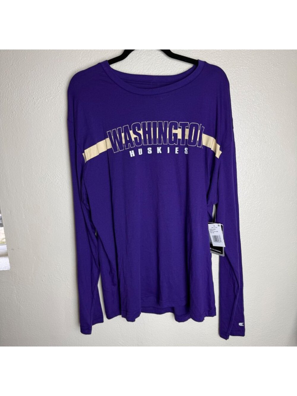 Washington Huskies Colosseum Mens Purple Long-Sleeve Tee Sz XXL NWT